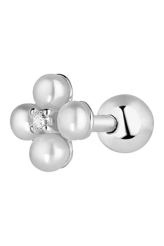 Boucle d'oreille Fleur de Perle Argent