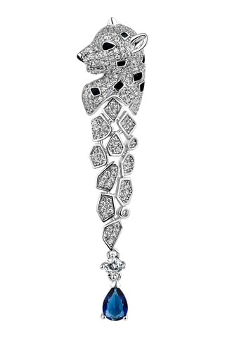 Boucles d'oreille Leopard Argent et zircons