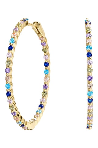 Créoles Tanzanie - Argent plaqué or jaune et zircons