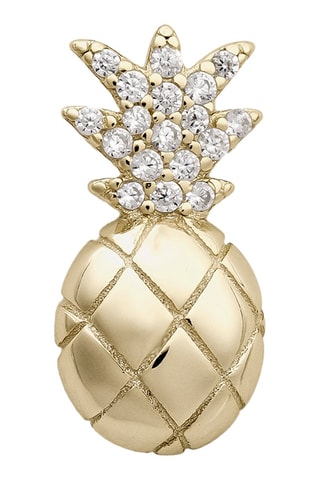 Puce Pinacolada - Argent plaqué or et zircons