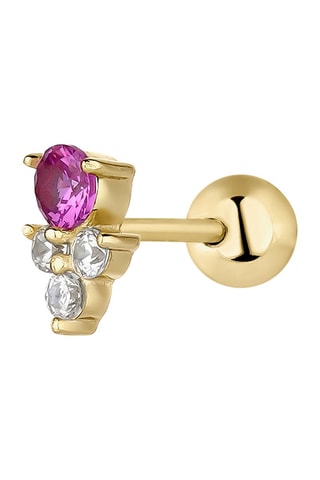 Puce Zair - Argent plaqué or jaune et zircons