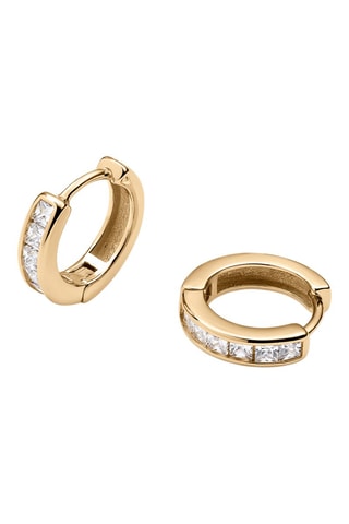 Créoles Argent plaqué or jaune et zircons