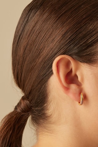 Créoles Ziara - Argent plaqué or jaune et topazes