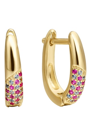 Créoles Ziara - Argent plaqué or jaune et topazes