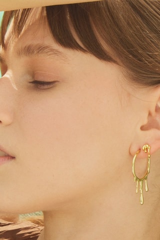 Boucles d’oreilles XXL Dali - Argent plaqué or jaune 