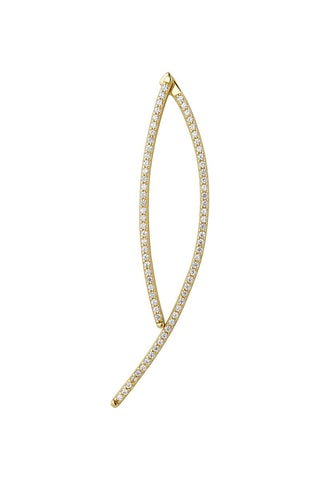 Boucle d'oreille Tawa Argent plaqué or jaune et zircons