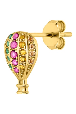 Puces - 
Argent plaqué or jaune et zircons (NC/ la couleur reçu n'est pas la même que sur la FP)