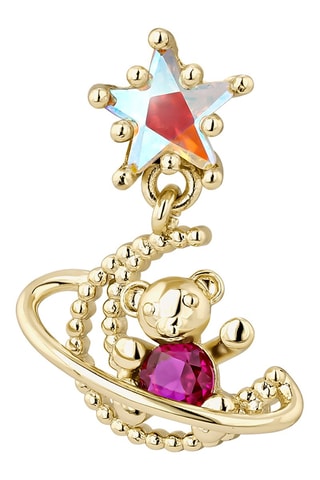 Boucle d'oreille Pink Galaxy - Argent plaqué or jaune