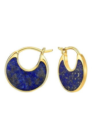Boucles d’oreilles Ishani - Argent plaqué or jaune et lapis-lazuli