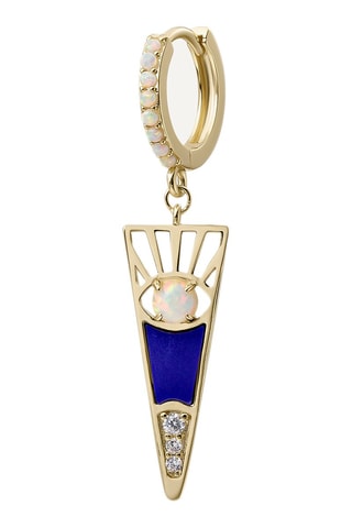 Boucles d'oreilles Ife - Argent plaqué or jaune et opale