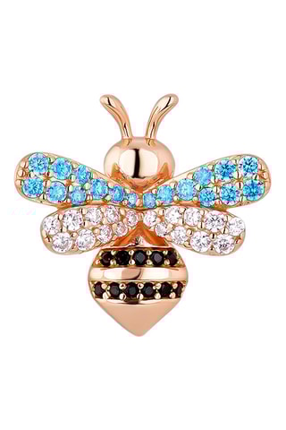 Boucle d'oreille - Argent plaqué or rose et zircons