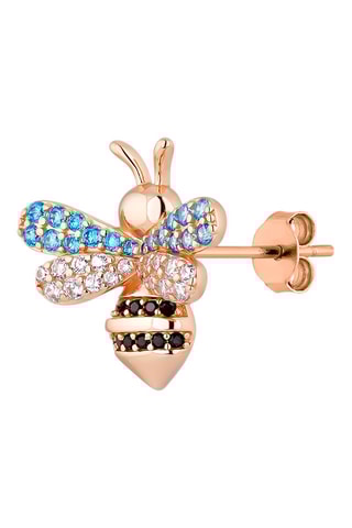 Boucle d'oreille - Argent plaqué or rose et zircons