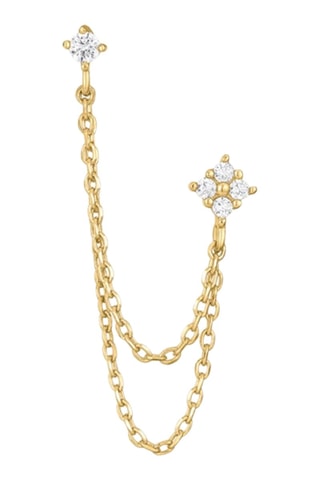 Earcuff - Argent plaqué or jaune et zircons