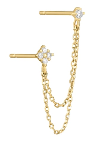 Earcuff - Argent plaqué or jaune et zircons