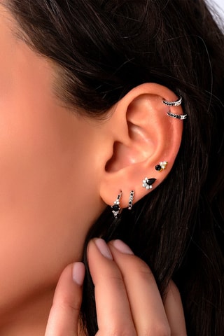 Puce Loida Argent et zircons