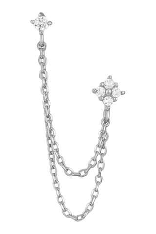 Earcuff - Argent et zircons