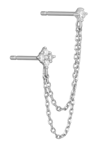 Earcuff - Argent et zircons