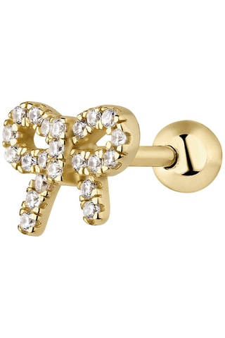 Puce Emilie - Argent plaqué or jaune et zircons