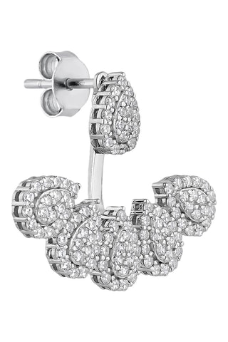 Boucle d'oreille Zoa - 
Argent et zircons