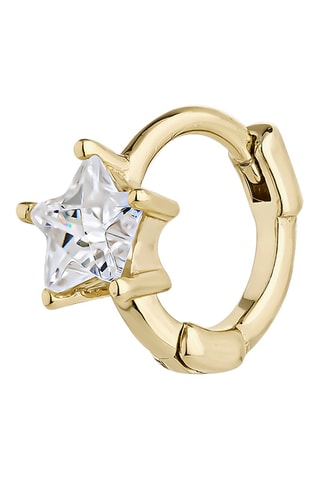 Créole Estée - 
Argent plaqué or jaune et zircon