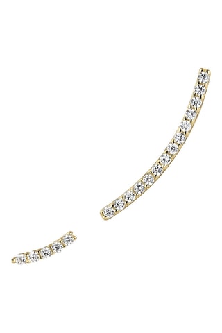 Boucles d'oreilles asymétriques Sena - 
Argent plaqué or jaune et zircons