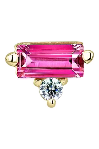 Piercing Satet Argent plaqué or jaune et rubis