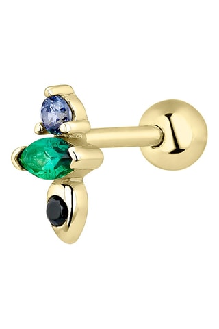 Piercing Adaya - Argent plaqué or jaune et tanzanite