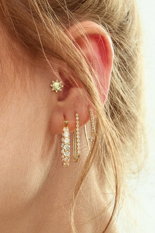 Puce Ibiza - Argent plaqué or jaune et zircons