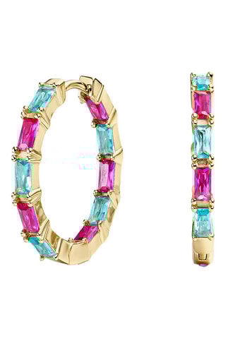 Créoles Kenia - Argent plaqué or jaune et zircons