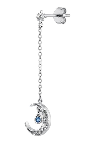 Boucle d'oreille Candy Cotton Moon - 
Argent, zircons et spinelle