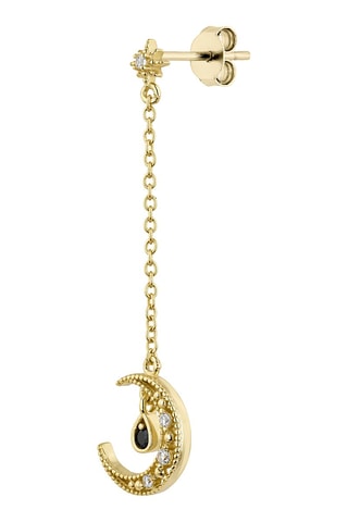 Boucle d'oreille Candy Cotton Moon - 
Argent plaqué or jaune, zircons et spinelle