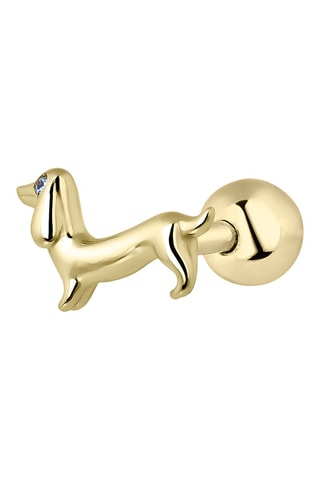 Puce Cute Pet - Argent plaqué or jaune et zircon