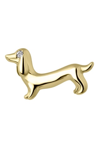 Puce Cute Pet - Argent plaqué or jaune et zircon