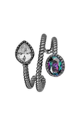 Earcuff - Argent et opale