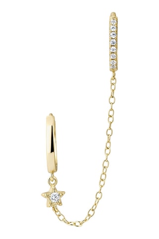 Boucle d'oreille Thais - Argent plaqué or jaune et zircons