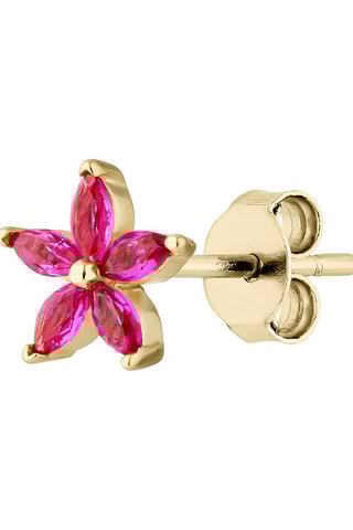 Puce Calendula - Argent plaqué or jaune et zircons