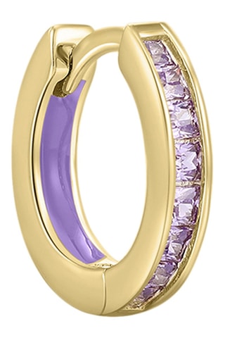 Créole - 
Argent plaqué or jaune et zircons