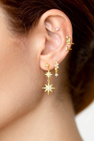 Earcuff Vica -  
Argent plaqué or jaune et zircons