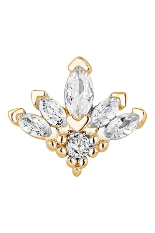 Puce - 
Argent plaqué or jaune et zircons