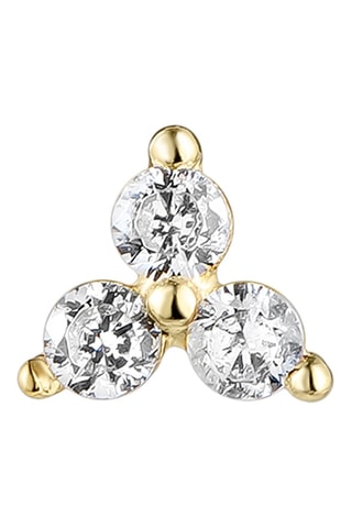 Puce Princesse - 
Argent plaqué or jaune et zircons