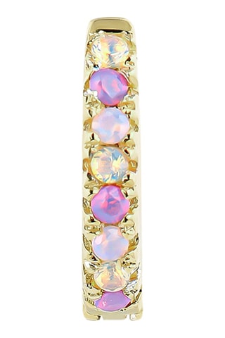 Créole Issey - 
Argent plaqué or jaune, améthystes et opales