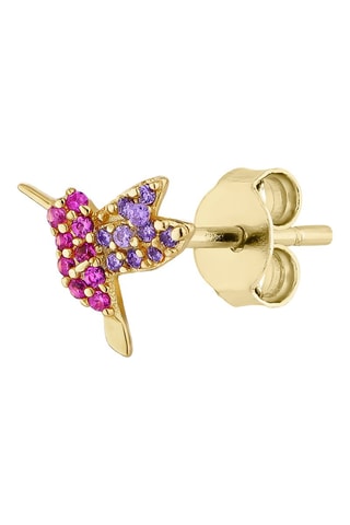 Puce - 
Argent plaqué or jaune et zircons