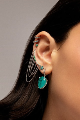 Puce Calendula - Argent et nano paraiba