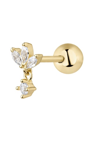 Puce Sigrid - Argent plaqué or jaune et zircons