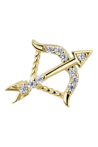 Puce Cupid - Argent plaqué or jaune et zircons