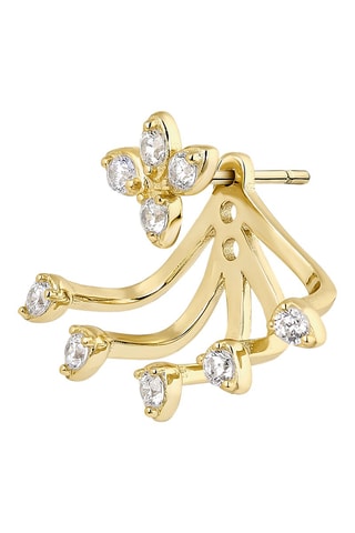 Boucle d'oreille Riya - Argent plaqué or jaune et zircons