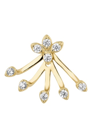 Boucle d'oreille Riya - Argent plaqué or jaune et zircons