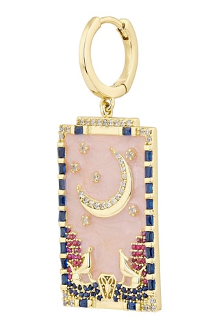 Boucle d'oreille Tarot La Luna - Argent plaqué or jaune