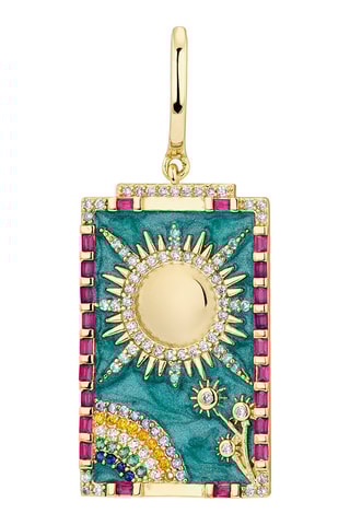 Boucle d'oreille Tarot El Sol - Argent plaqué or jaune