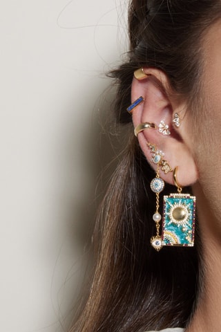 Boucle d'oreille Tarot El Sol - Argent plaqué or jaune